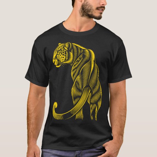 Pretty Trendy Luipaardprint Goud  T-shirt (Voorkant)