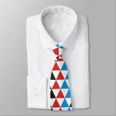 Pretty Triangle patroon zwart rood blauw + jouw id Stropdas (Gebonden)