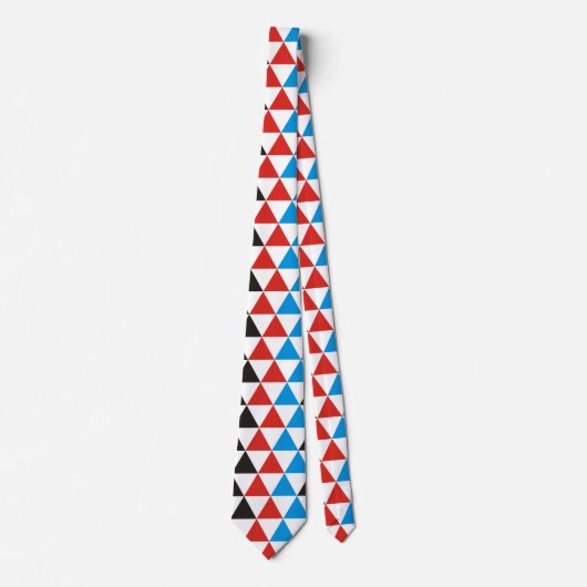 Pretty Triangle patroon zwart rood blauw + jouw id Stropdas (Voorkant)
