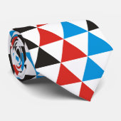 Pretty Triangle patroon zwart rood blauw + jouw id Stropdas (Opgerold)