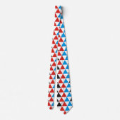 Pretty Triangle patroon zwart rood blauw + jouw id Stropdas (Achterkant)