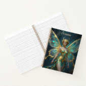 Pretty Turquoise and Gold Fairy Personalized Notitieboek (Binnen)
