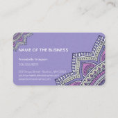 Pretty Unieke Paarse Mandala Visitekaartje (Achterkant)