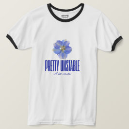 Pretty Unstable: Blauwe Bloem Statement T-shirt