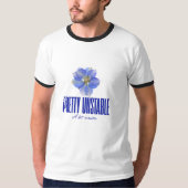 Pretty Unstable: Blauwe Bloem Statement T-shirt (Voorkant)