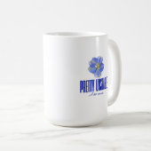 Pretty Unstable: Blauwe Bloem Statement T-shirt Koffiemok (Voorkant rechts)