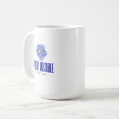 Pretty Unstable: Blauwe Bloem Statement T-shirt Koffiemok (Voorkant links)