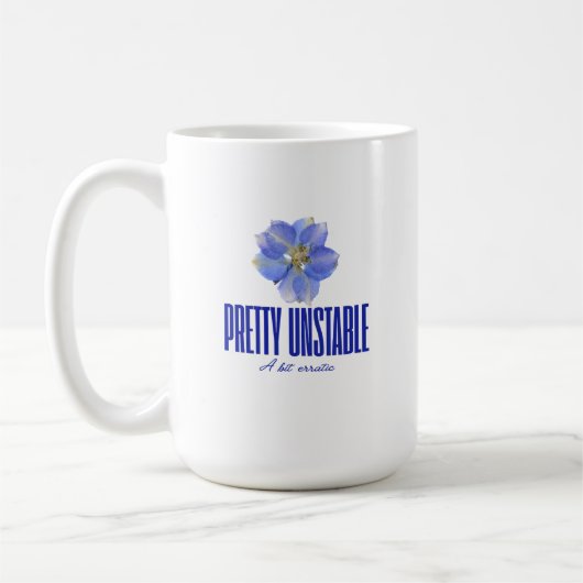 Pretty Unstable: Blauwe Bloem Statement T-shirt Koffiemok (Links)