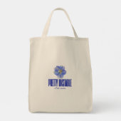 Pretty Unstable: Blue Floral Statement Tee Tote Bag (Achterkant)