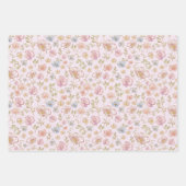 Pretty Vintage Flowers Floral Pattern Inpakpapier Vel (Voorkant 3)