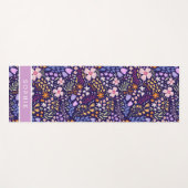 Pretty Watercolor Floral Blooming Custom Name Yogamat (Voorkant (horizontaal))