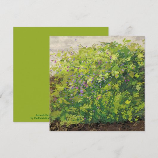 Pretty Watercolor Floral Bush Graphic Art Painting Kaart (Voorkant / Achterkant)