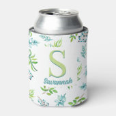 Pretty Watercolor Floral Garden Personalized Blikjeskoeler (Blikje Voorkant)