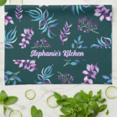 Pretty Watercolor Floral Garden Personalized Theedoek (Gevouwen)