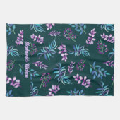 Pretty Watercolor Floral Garden Personalized Theedoek (Horizontaal)