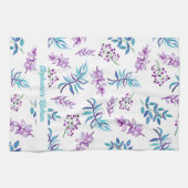 Pretty Watercolor Floral Garden Personalized Theedoek (Horizontaal)