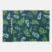 Pretty Watercolor Floral Garden Personalized Theedoek (Horizontaal)