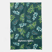 Pretty Watercolor Floral Garden Personalized Theedoek (Verticaal)