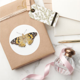 Pretty Watercolor Painted Lady Butterfly Ronde Sticker