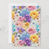 Pretty Watercolor Spring Floral 75th Birthday Kaart (Achterkant)