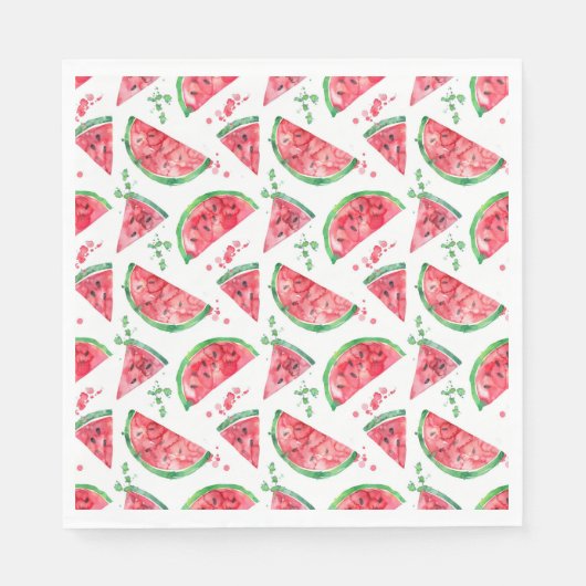 Pretty Watercolor Watermelon Servet (Voorkant)