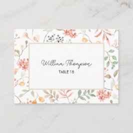 Pretty Watercolor Wildflower Baby Shower   Plaatskaartje