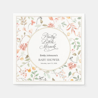 Pretty Watercolor Wildflower Baby Shower  Servet