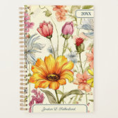Pretty Watercolor Wildflower Personalized Logo Planner (Voorkant)