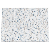 Pretty White Blue Floral Bridal Shower Groot Cadeauzakje (Voorkant)