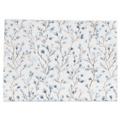 Pretty White Blue Floral Bridal Shower Groot Cadeauzakje (Achterkant)