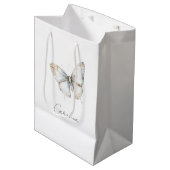 Pretty White Butterfly Bruidsdouche Medium Cadeauzakje (Voorkant Gekanteld)