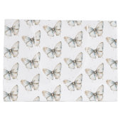 Pretty White Butterfly Bruiloftsfeest Groot Cadeauzakje (Achterkant)