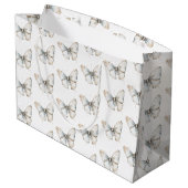 Pretty White Butterfly Bruiloftsfeest Groot Cadeauzakje (Achterkant Gekanteld)
