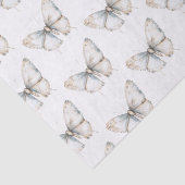 Pretty White Butterfly Bruiloftsfeest Tissuepapier (Detail)