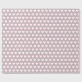 Pretty White Hearts Patroon Pastel Paars Cadeaupapier (Vlak)