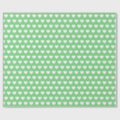 Pretty White Hearts Patroon Zomer Groen Cadeaupapier (Vlak)