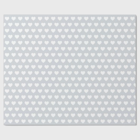 Pretty White Hearts Pattern Pastelblauw  Cadeaupapier (Vlak)
