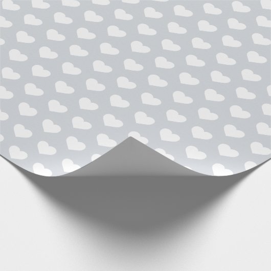 Pretty White Hearts Pattern Pastelblauw  Cadeaupapier (Hoek)