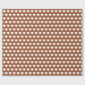 Pretty White Hearts Pattern Terracotta Cadeaupapier (Vlak)