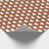 Pretty White Hearts Pattern Terracotta Cadeaupapier (Hoek)