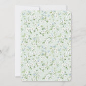 Pretty White Mint Light Blue Floral Bridal Shower  Kaart (Achterkant)