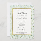 Pretty White Mint Light Blue Floral Bridal Shower  Kaart (Voorkant)
