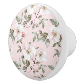 Pretty White Pink Flowers Keramische Knop (Rechts)