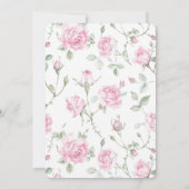 Pretty White Pink Roses Floral Bridal Shower Kaart (Achterkant)