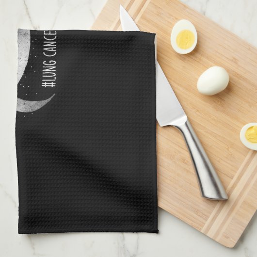 Pretty White Ribbon Support Lung Cancer Awareness. Theedoek (Quarter Fold)