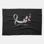 Pretty White Ribbon Support Lung Cancer Awareness. Theedoek (Horizontaal)