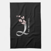 Pretty White Ribbon Support Lung Cancer Awareness. Theedoek (Verticaal)