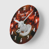 Pretty White Unicorn Ronde Klok (Hoek)