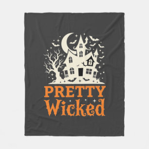 Pretty Wicked Halloween Haunted House_1 Fleece Deken
