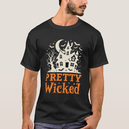 Pretty Wicked Halloween Haunted House_1 T-shirt (Voorkant)
